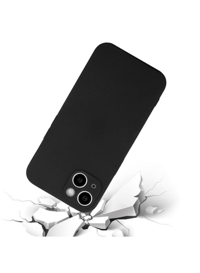 Silicone TPU Back Cover With Camera Protector For iPhone 15 Plus Black - Image 2